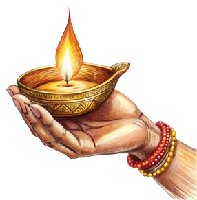 diya in hand